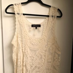 Off white lace tank top